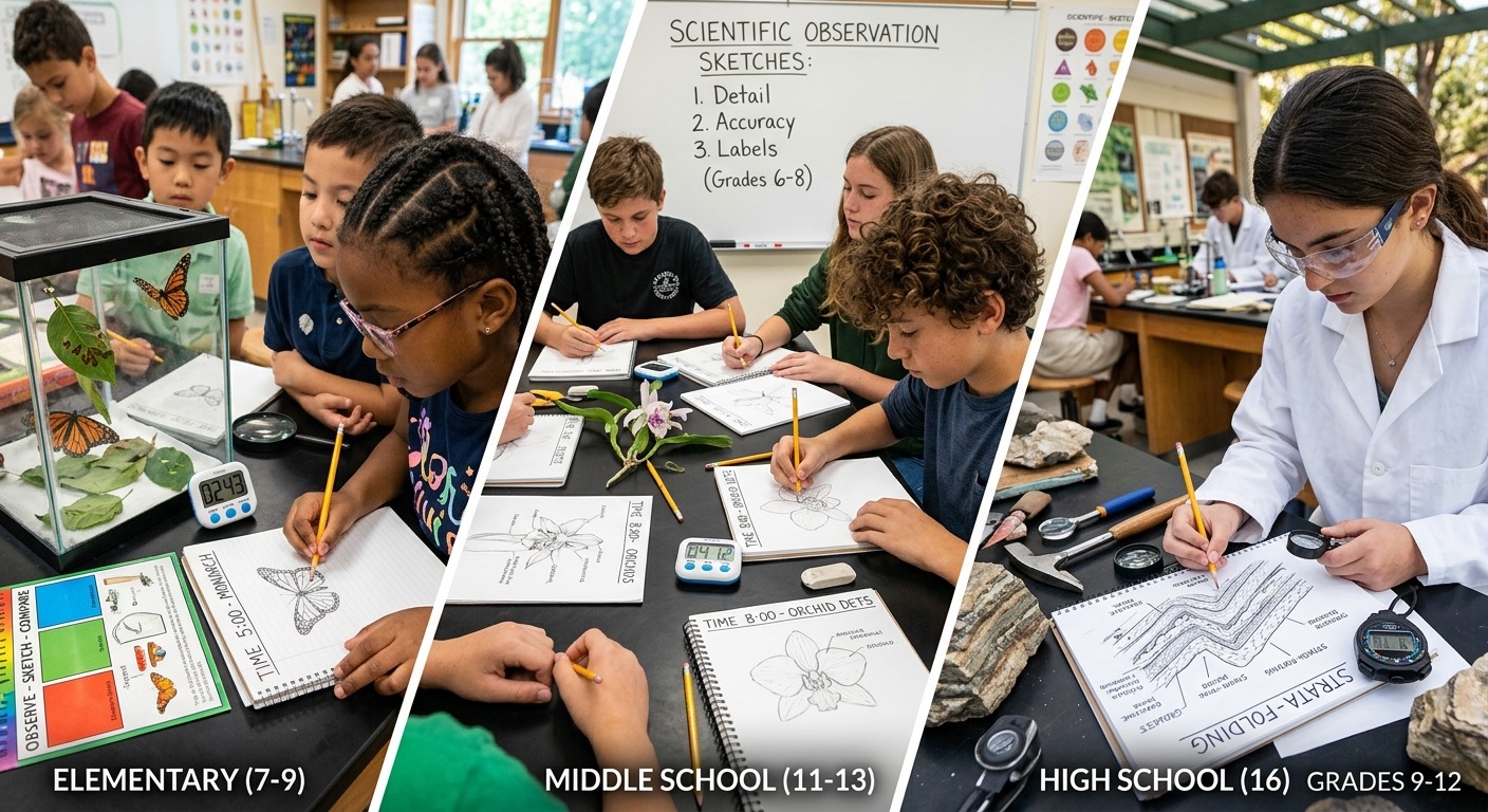 How Timed Observation Sketches Teach Scientific Thinking in Any Grade